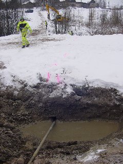 Putken kulkureitti merkattu